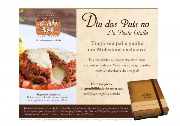 La pasta gialla sugere novidade para dia dos pais ~ salvador por La pasta gialla sugere novidade para dia dos pais ~ salvador por