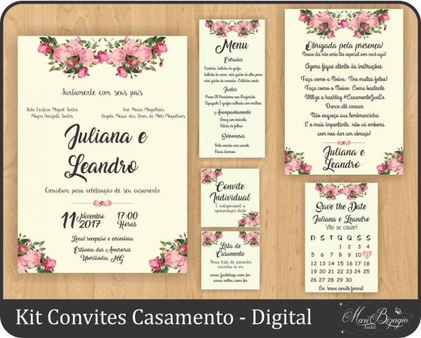 Kit convite casamento