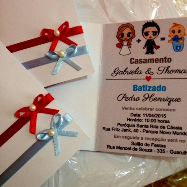 Ltimas de convite casamento e batizado no mesmo dia juntos