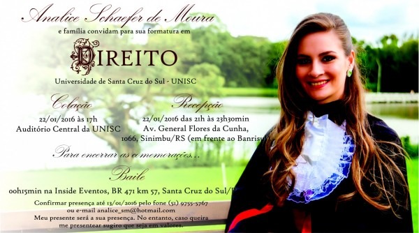 Grande de frases para convite formatura direito elo7