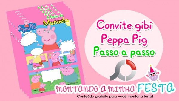 Como fazer convite gibi peppa pig no photoscape Como fazer convite gibi peppa pig no photoscape