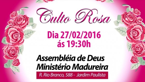 Venha para o culto rosa 2016 Venha para o culto rosa 2016