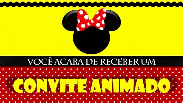Convite animado minnie vermelha Convite animado minnie vermelha