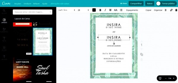 Nico de programa para fazer convites casamento personalizados Nico de programa para fazer convites casamento personalizados