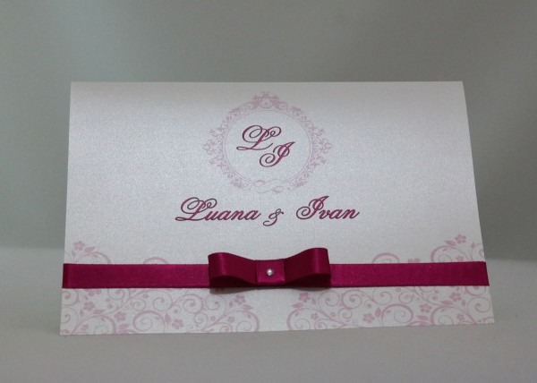 Convite de casamento papel brilhante e4 (modelo duda) no elo7