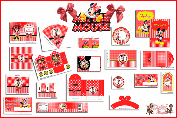 Kit aniversário personalizados tema minnie vermelha para Kit aniversário personalizados tema minnie vermelha para