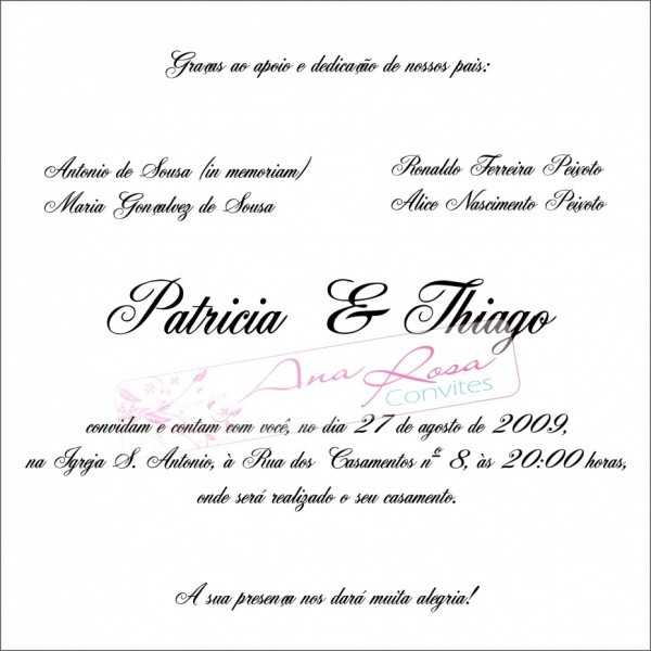 Bonito de convites casamento quando os pais s o falecidos convite Bonito de convites casamento quando os pais s o falecidos convite