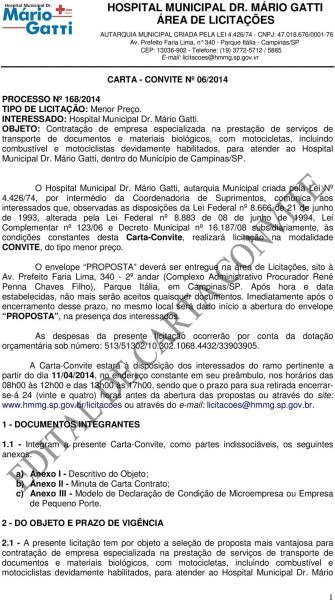 Hospital municipal dr mÃrio gatti Ãrea de licitaÃÃes Hospital municipal dr mÃrio gatti Ãrea de licitaÃÃes