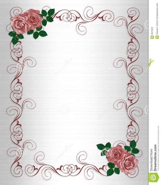 Rosas do vermelho do molde do convite do casamento ilustraÃ§Ã£o