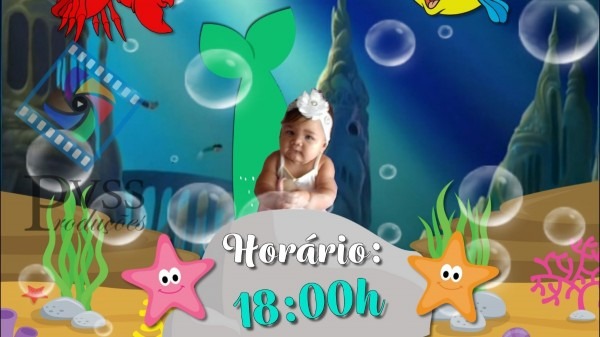 Video convite animado pequena sereia Video convite animado pequena sereia