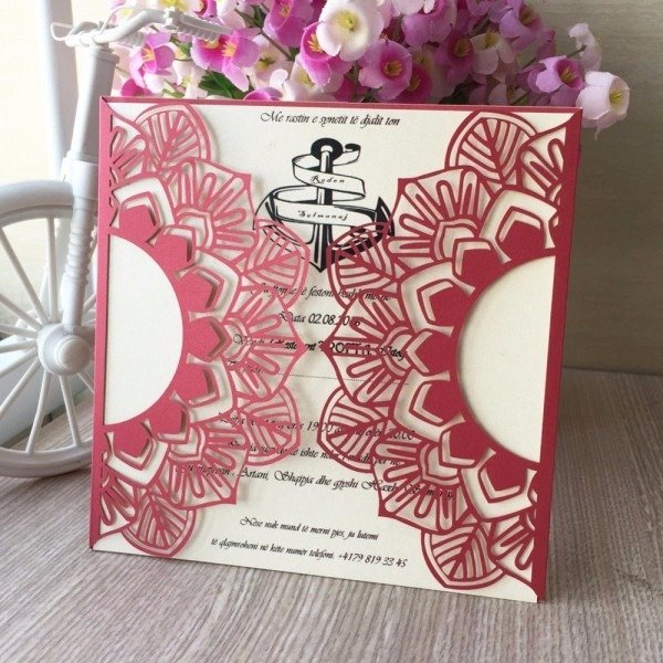 12 pcs red pearl paper crafts picrced flor projeto personalizado