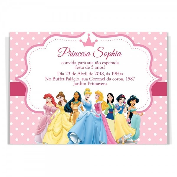 30 convites aniversÃ¡rio infantil princesas disney