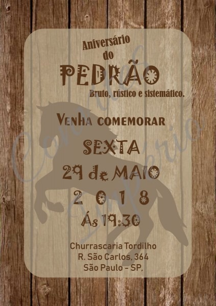 30 convites country masculino impresso