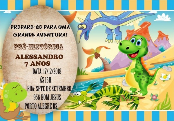 50 convite aniversÃ¡rio dinossauro
