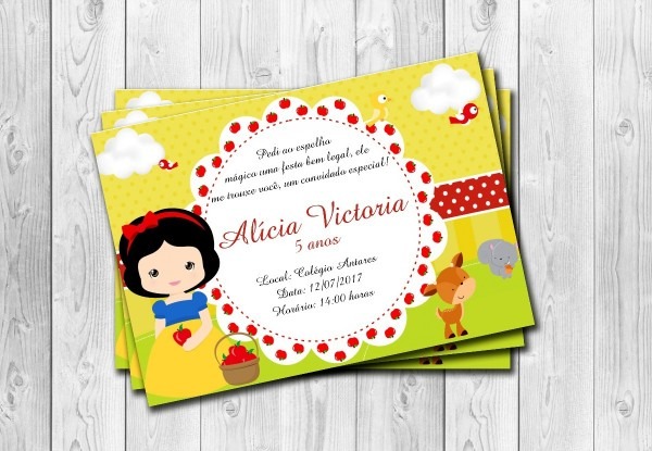 50 convites branca de neve aniversário festa 10x15cm 50 convites branca de neve aniversário festa 10x15cm