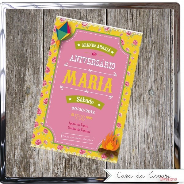 Convite festa junina para menina Convite festa junina para menina