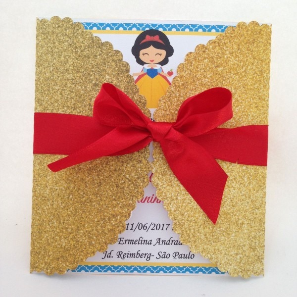 Lindo convite infantil tema branca de neve invista em produtos Lindo convite infantil tema branca de neve invista em produtos