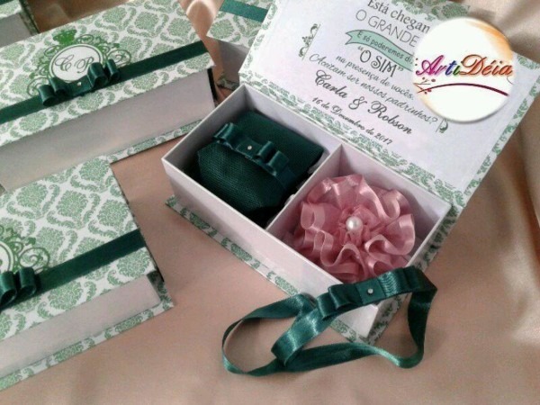 Caixa convite box para padrinhos de casamento no elo7