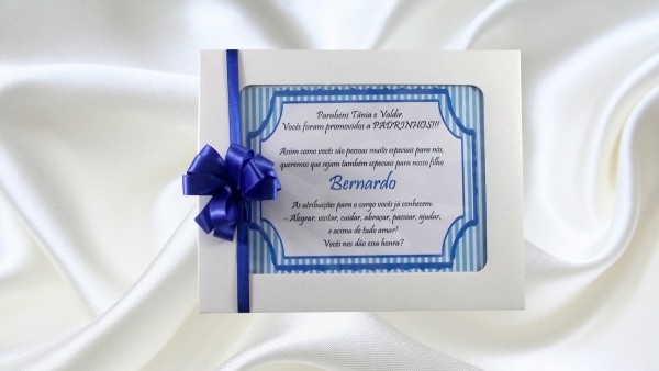 Caixa convite padrinhos madrinha para batizado Caixa convite padrinhos madrinha para batizado