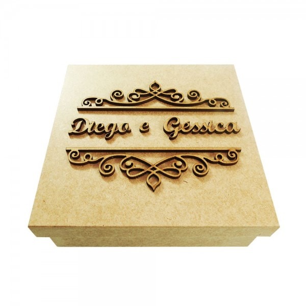 Caixas convite casamento em arabesco em mdf