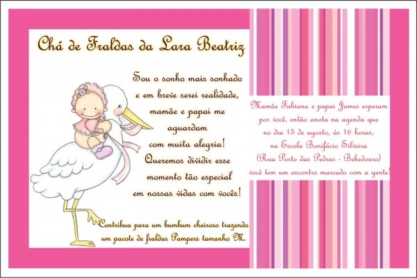 Pat oliveira convite chá de fraldas Pat oliveira convite chá de fraldas