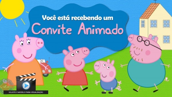 Convite animado peppa pig no elo7 Convite animado peppa pig no elo7
