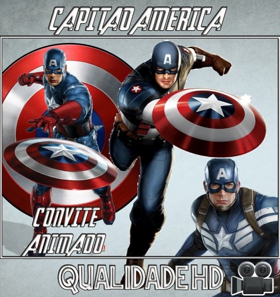 Convite animado (vÃ­deo) aniversÃ¡rio capitÃ£o amÃ©rica