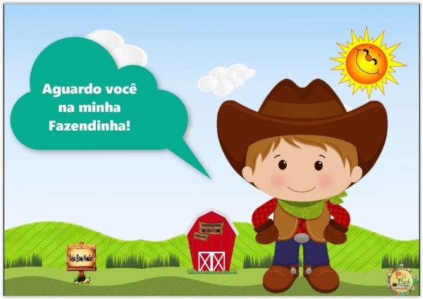 Convite animado virtual fazendinha (envio pelo whatsapp)