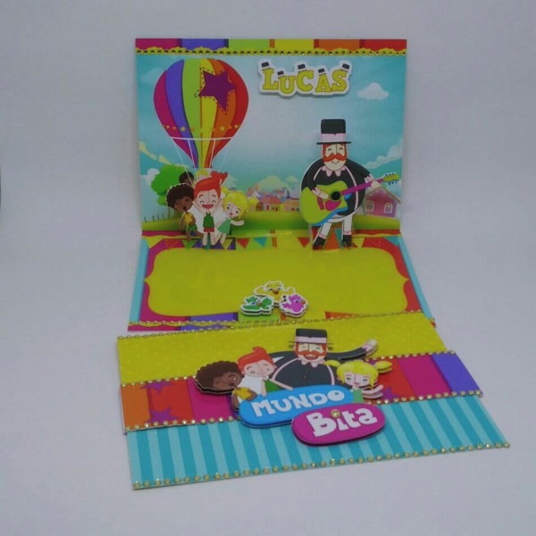 Convite aniversário tema mundo bita Convite aniversário tema mundo bita