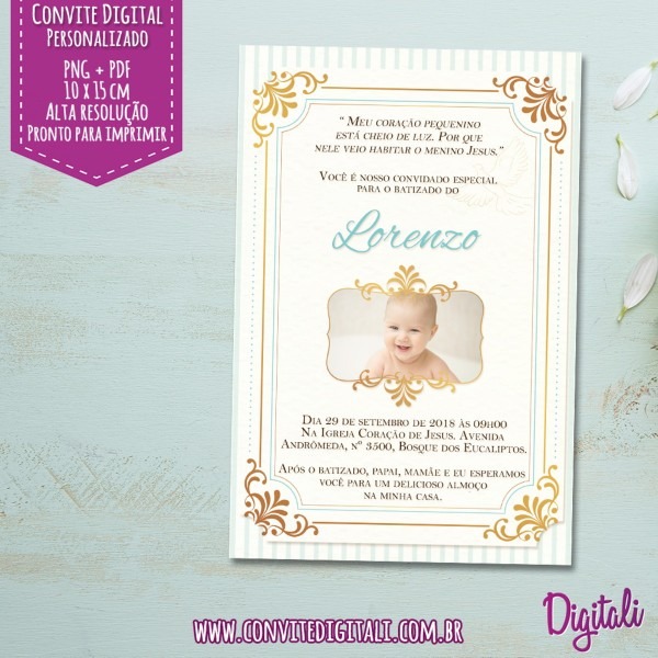 Convite batizado menino Convite batizado menino