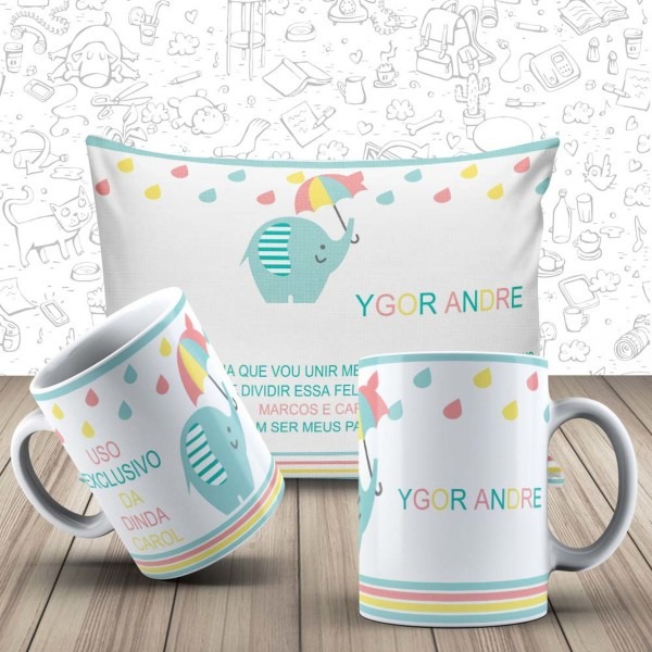 Convite batizado padrinhos lembrança elefantinho fofo no elo7 Convite batizado padrinhos lembrança elefantinho fofo no elo7