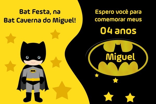 Convite batman no elo7 Convite batman no elo7