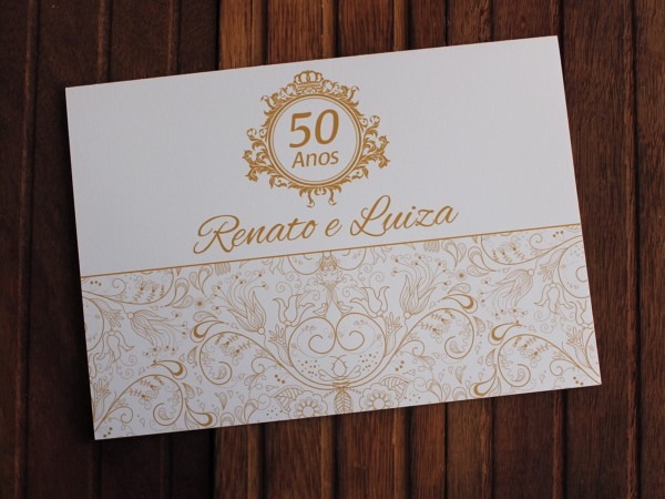 Convite bodas de ouro