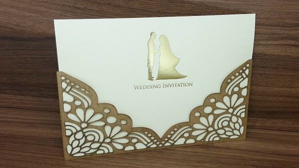 Convite casamento corte laser kraft no elo7