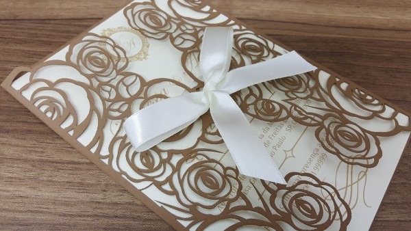 Convite casamento corte laser no elo7