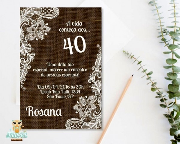 Convite de 60 anos engra ado nico convite anivers rio 40 anos arte