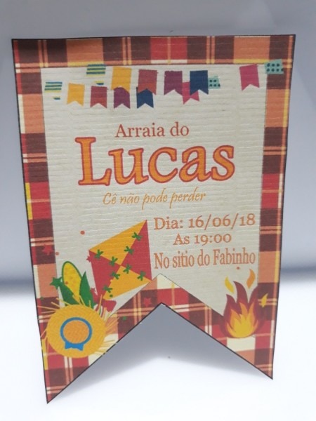 Convite de aniversario tema junino 100 unid