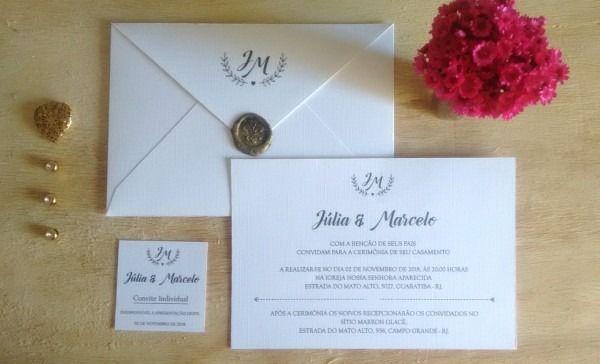 Convite de casamento com lacre de cera no elo7 Convite de casamento com lacre de cera no elo7