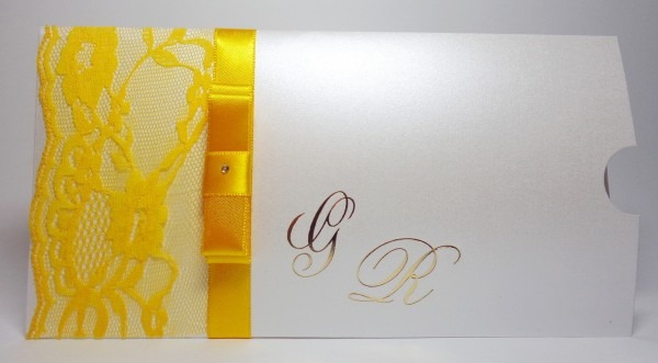 Convite de casamento luva amarelo no elo7 Convite de casamento luva amarelo no elo7