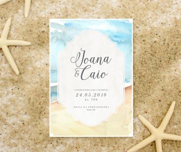 Convite de casamento praia 3 â papel e letra convites de casamento Convite de casamento praia 3 â papel e letra convites de casamento