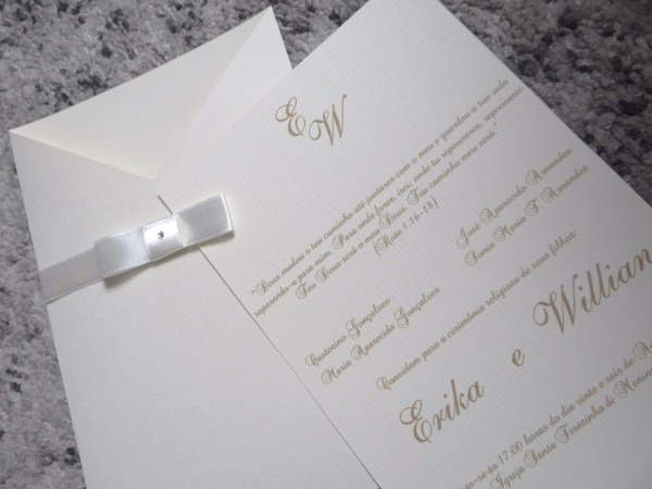 Convite de casamento vertical pct com 10 unidades