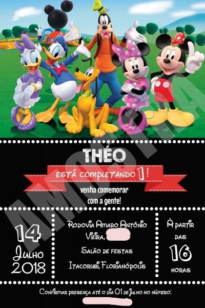Convite digital casa do mickey