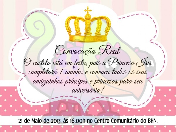 Convite digital tema coroa Convite digital tema coroa