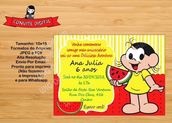 Convite digital magali no elo7 Convite digital magali no elo7