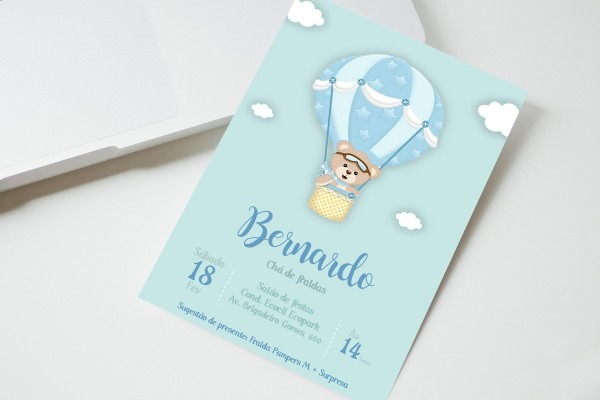 Convite digital ursinho baloeiro no elo7 Convite digital ursinho baloeiro no elo7