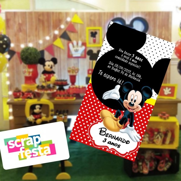 Convite personalizado festa mickey no elo7 Convite personalizado festa mickey no elo7