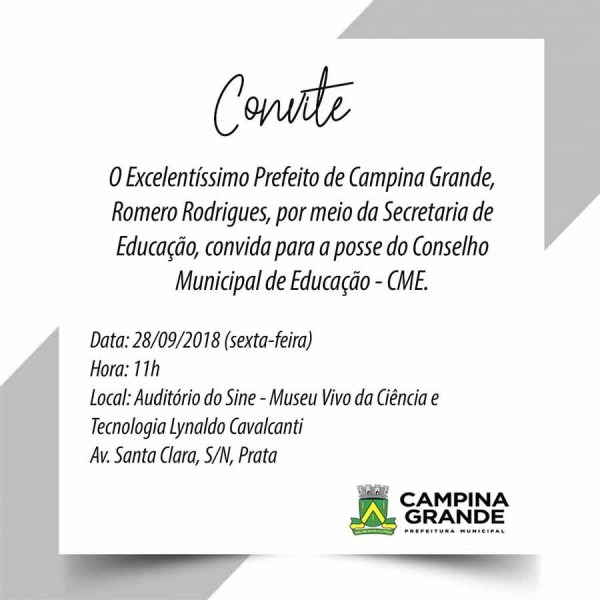 Convite para posse conselho municipal de educação cme Convite para posse conselho municipal de educação cme