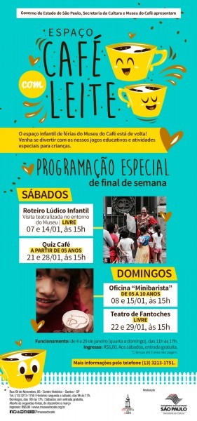 Espaço café com leite atividades no museu do café animam as Espaço café com leite atividades no museu do café animam as