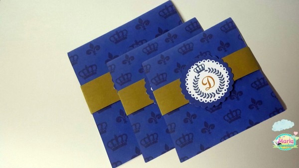 Convite realeza azul no elo7 Convite realeza azul no elo7