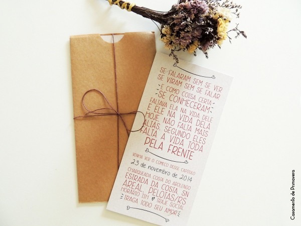 Convite rústico poema no elo7 Convite rústico poema no elo7